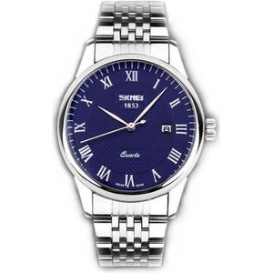 Stalen Heren Horloge – Polshorloge - Geschenkdoosje - Blue