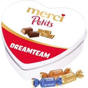 merci Petits geschenkdoos hartje ""dreamteam"" - mix van smaken - chocoladecadeau - relatiegeschenk - 115g