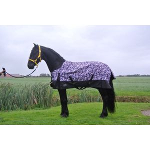 Regendeken luxe 150 gram Zwart/paars paardendeken
