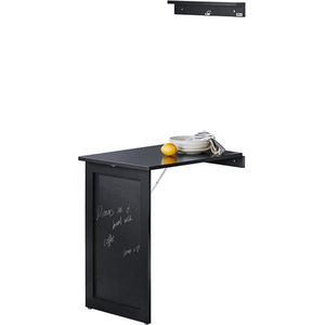 Rootz Opvouwbare wandtafel met schoolbord - Bureau - Eettafel - Ruimtebesparend ontwerp - Eenvoudige montage - Creatief Memoboard-oppervlak - Lichtgrijs - 50 cm x 76 cm x 75 cm