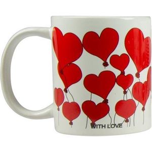 Arti Casa Mok Hartjes 300 Ml Keramiek Wit/rood