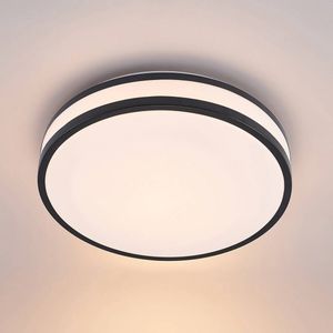Lindby - LED plafondlamp - 1licht - ijzer, aluminium, kunststof - H: 10.5 cm - mat zwart, wit - Inclusief lichtbron