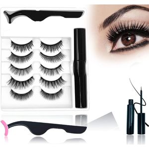 Magnetische Nep Wimpers met Eyeliner en Applicator - 10 Magnetic Fake Lashes-Magnetische Wimpers met Eyeliner, Natuurlijke Look Magnetische Wimperset met Applicator, Beste 8D, 3D Look- Sterkste Waterdichte Vloeibare Eyeliner