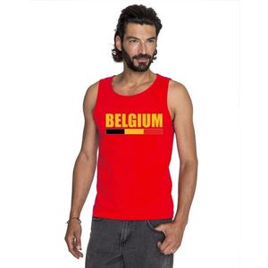Rood Belgium supporter mouwloos shirt heren - Belgie singlet shirt/ tanktop M