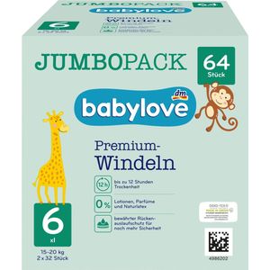 babylove Babyluier Premium maat 6 XXL (15-20 kg), Maandbox, 64 stuks
