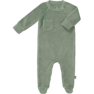 Fresk pyjama velours met voet Forest green