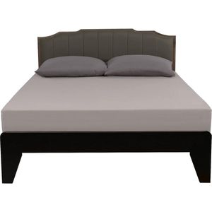 Content in HTML 140 x 200 cm Hoeslaken - 100% katoen - 300 draadtelling - zacht en ademend - Grijs matrasovertrek