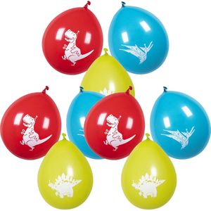 Boland 18x Dino themafeest ballonnen - ca. 25 cm - Feestversiering en decoraties