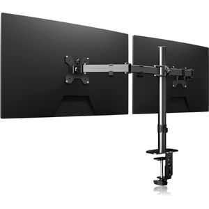 Ergonomische tv-houder met dubbele arm voor 2 monitoren - LCD-monitorhouder 13-27 inch - Tafelstandaard met monitor MD6442