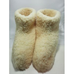 Schapenwollen sloffen Wit/Creme maat 37 100% natuurproduct comfortabele nieuwe luxe sloffen direct leverbaar handgemaakt - sheep - wool - shuffle - woolen slippers - schoen - pantoffels - warmers - slof -