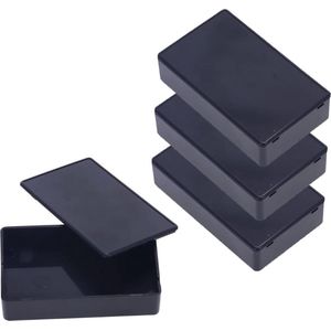 Waterproof Black Plastic Junction Box for Electronics Power Instrument Case Box - Pack of 3