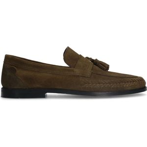 Sacha - Heren - Khaki suède loafers met kwastjes - Maat 46