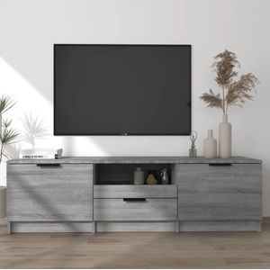 The Living Store TV-meubel - Trendy - Tv-meubels - Afmeting- 140 x 35 x 40 cm - Kleur- Grijs sonoma eiken
