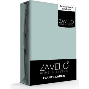 Zavelo Deluxe Flanel Laken Pastel Groen - 1-persoons (150x260 cm) - 100% katoen - Extra Dik - Zware Kwaliteit - Hotelkwaliteit