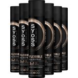 Syoss Flexible - Haarspray - Haarstyling - Hittebsecherming - Soepelere Styling - Lichtgewicht Finish - Voordeelverpakking - 6x300 ml