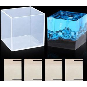 8.5cm Kubus Hars Mallen Clear Cube Resin Mold Vierkant Siliconen Mal Groot & Diep Epoxy Gietvorm voor DIY Insectenspecimen Kaars Zeep.