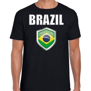 Brazilie landen t-shirt zwart heren - Braziliaanse landen shirt / kleding - EK / WK / Olympische spelen Brazil outfit XL