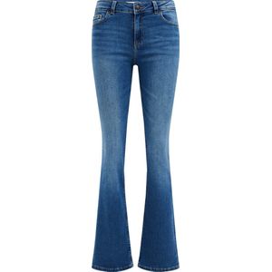 WE Fashion Dames mid rise bootcut jeans met stretch