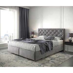 Boxspringbed Dream-Great Microvezel Taupe 160x200 cm met Matras en Topper