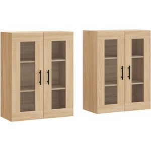 vidaXL Hangkasten 2 st bewerkt hout sonoma eikenkleurig