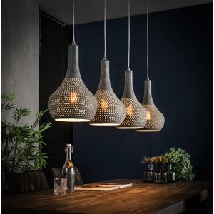 DePauwWonen - Hanglamp Ciara grijs - 4 lichts - E27 Fitting - Grijs - Hanglampen Eetkamer, Woonkamer, Industrieel, Plafondlamp, Slaapkamer, Designlamp voor Binnen