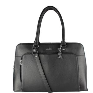 by LouLou 57BAG Girl Boss Silver - Schoudertas met 15 inch laptopvak- Black