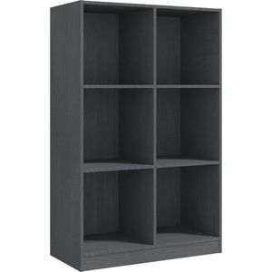 vidaXL Boekenkast - 70x33x110 cm - Grenenhout - Grijs Bibliotheek - Boekenkast - Grenoble Hout - Grijze Boekenkast - Opbergkast - Woonkamer Meubels - Slaapkamer Meubels