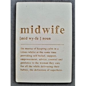 Houten Bedankje Midwife | Cadeau kaart | Bedank kaart Midwife | Mikki Joan