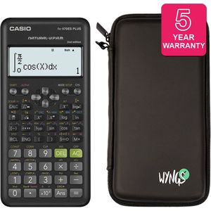 Casio fx-570ES Plus 2nd edition inclusief een WYNGS beschermhoes in zwart en uitgebreide garantie van CALCUSO
