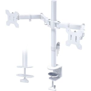 CRLYN® Monitor Arm 2 Schermen - Standaard - Verhoger - Wit