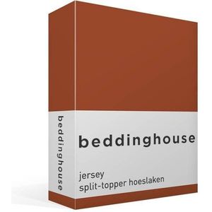 Beddinghouse Jersey - Split-topper - Hoeslaken - Tweepersoons - 140x200/220 cm - Terra