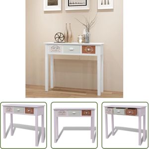 The Living Store Wandtafel Caprice - Landelijke Stijl - 90x30x77 cm - 3 laden