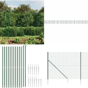 vidaXL Draadgaashek met grondankers 1,8x25 m groen - Draadgaashek - Draadgaashekken - Tuinhek - Draadgaas Voor Tuin