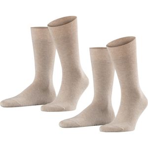 FALKE Happy 2-Pack katoen multipack sokken heren beige - Maat 47-50