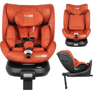 FreeON autostoel Space - i-Size - 360° draaibaar - Oranje - voor kinderen van 40 - 150cm