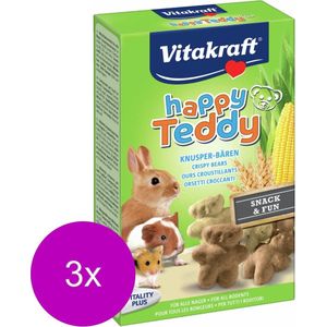 Vitakraft Happy Teddy Vita - Knaagdiersnack - 3 x 75 g