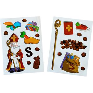 3BMT® Sinterklaas Raamstickers - Decoratie en Versiering - 2 vellen Sint stickers
