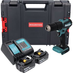 Makita DHP 483 SFJ-R accu klopboormachine 18V 40Nm + 2x accu 3.0 Ah + lader + RHINO