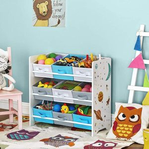 Kinderboekenkast - 6 vakken - Boekenkast & speelkast - 2 in 1 - Woonkamer, slaapkamer en kinderkamer - Hout - MDF - 63x30x60cm
