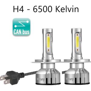 H4 LED Lamp Auto Motor Scooter (Set 2 stuks) - Interne CANbus adapter - 6500 Kelvin Helder Wit 14000 Lumen- 72W - Dimlicht, Grootlicht & Mistlicht - Koplampen