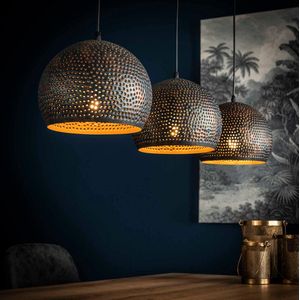 DePauwWonen - Hanglamp Parra - Industriële Hanglamp voor Eetkamer - Woonkamer Lamp - Luxe Plafondlamp voor Binnen - 3 Lichts - E27 Fitting - 110 x 25 x 150 cm - Bruin/Zwart - Metaal