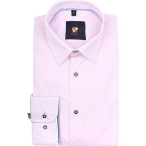 Suitable - Overhemd 261-3 Roze - Heren - Maat 42 - Slim-fit