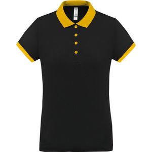 Damessportpolo 'Proact' met korte mouwen Black/Yellow - S