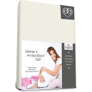 Bed-Fashion - Dubbel Jersey - Topper Hoeslaken - 80 x 200 cm - Creme