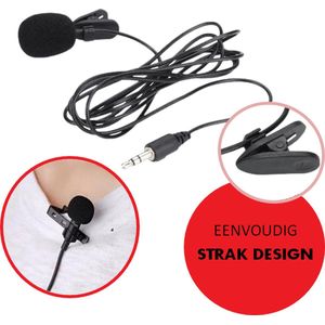 microfoon - Clip-on mic - 150cm kabel - 3.5mm aux - voor telefoons en camera’s - lavalier dasspeld microfoon - handsfree bellen