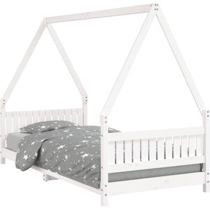 vidaXL - Kinderbedframex200 - cm - massief - grenenhout - wit