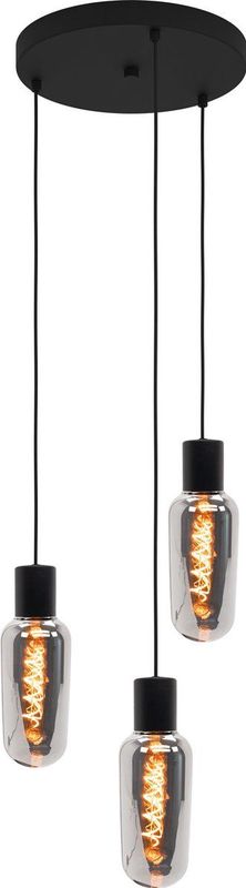 EGLO Majone hanglamp - E27 - Smoke glas - Ø30 cm - Zwart