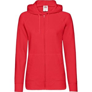 Fruit Of The Loom Dames Getailleerd Lichtgewicht Hoodie Dames met Capuchon(240 GSM) (Rood)