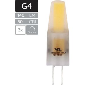 SPL G4 LED Lamp 1.5W Dimbaar - Warm Wit - 140lm - T10 - Mat - 3 Stuks