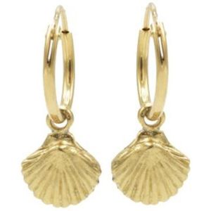 Karma Symbols oorbel shell Goud-M2263